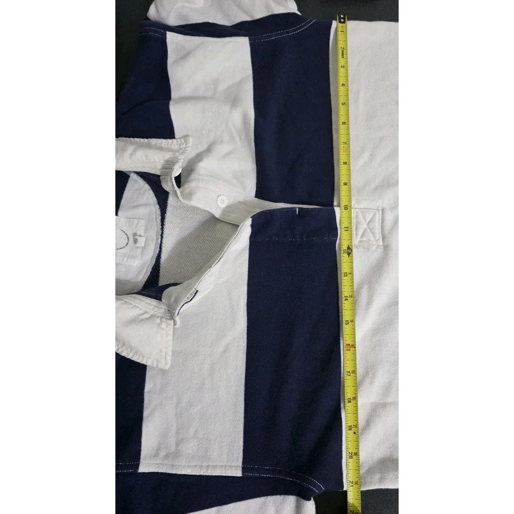 Aerie Prep Rally Rugby Sweatshirt Blue White Striped Oversized XS Pullover EUC - Picture 5 of 8